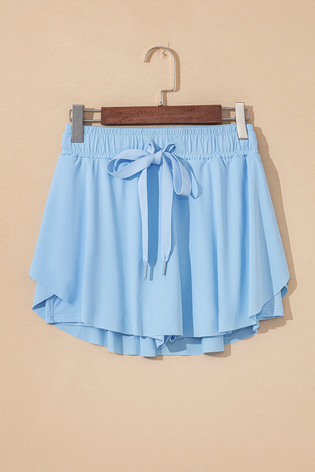 Black Drawstring High Waist Lined Tennis Skorts
