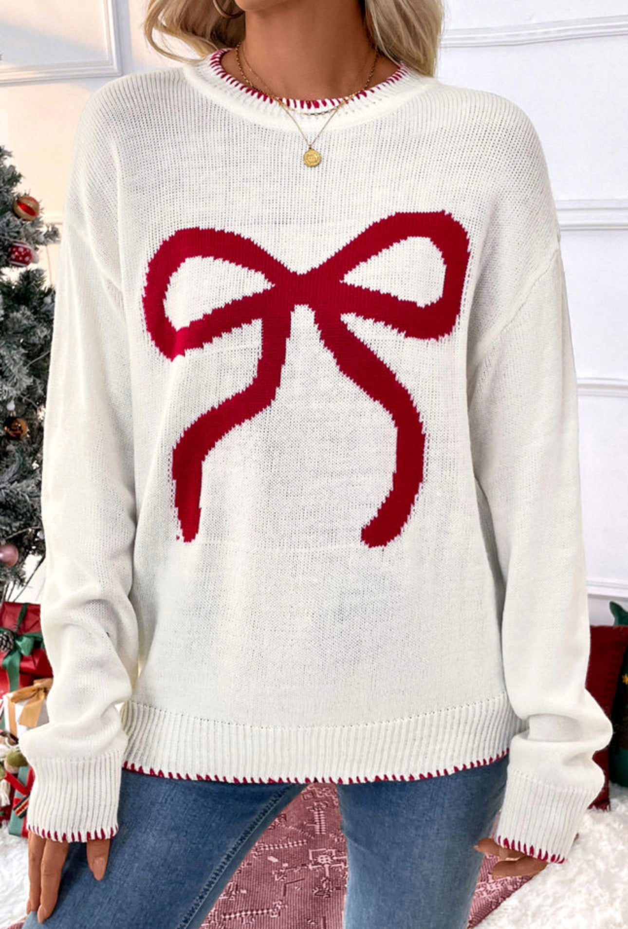 Red Bow Sweater