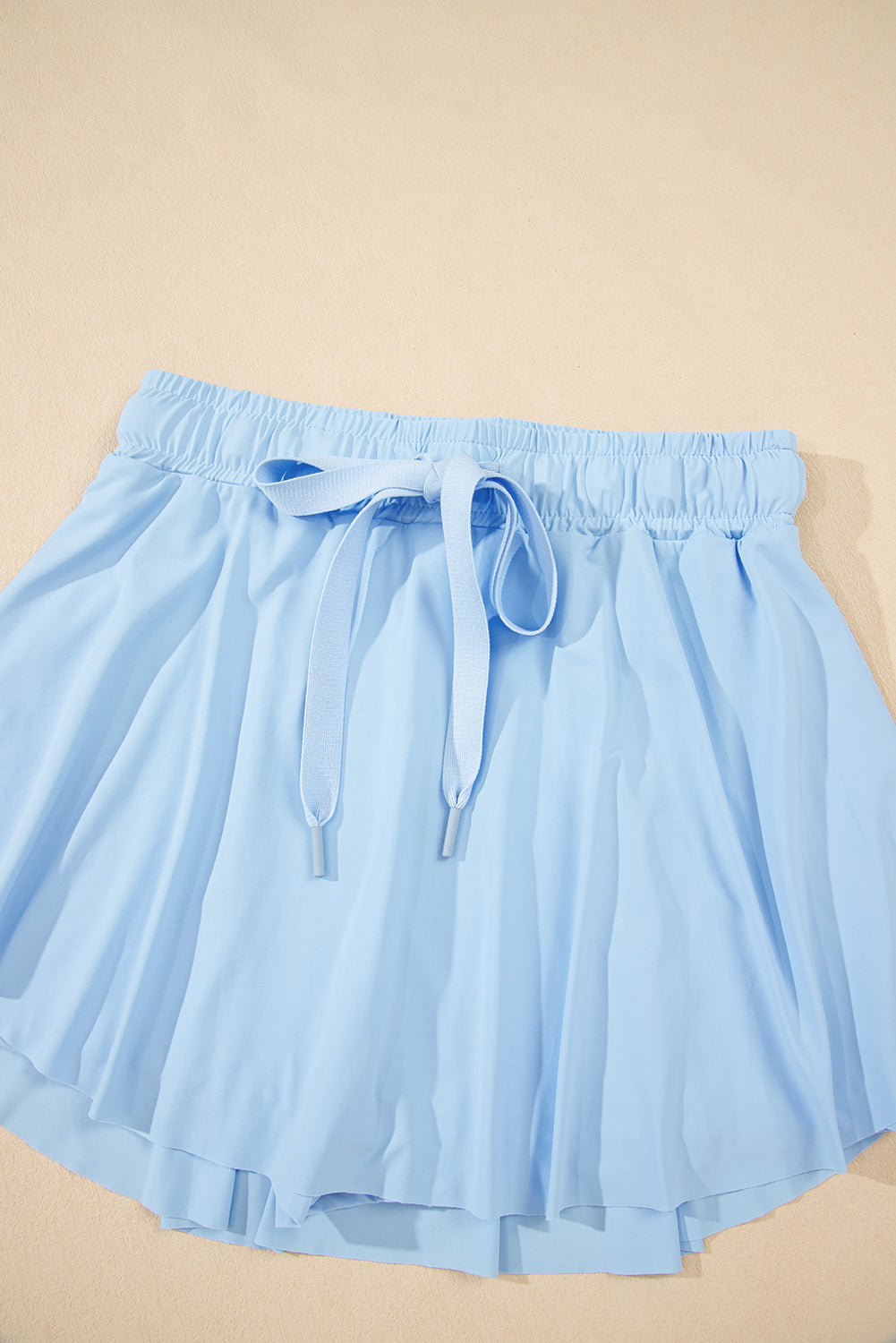 Black Drawstring High Waist Lined Tennis Skorts