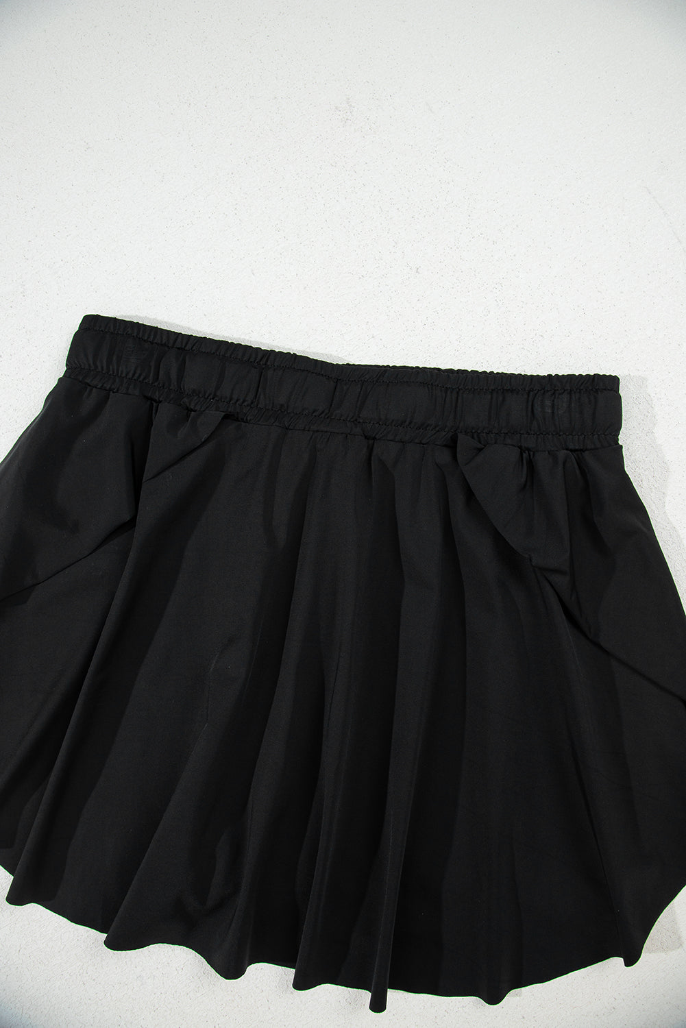 Black Drawstring High Waist Lined Tennis Skorts