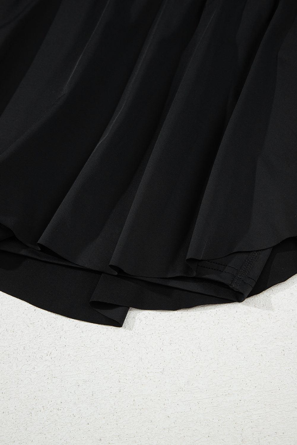 Black Drawstring High Waist Lined Tennis Skorts
