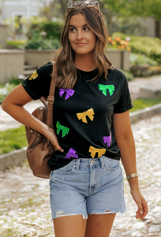 Mardi Gras Bow Tee